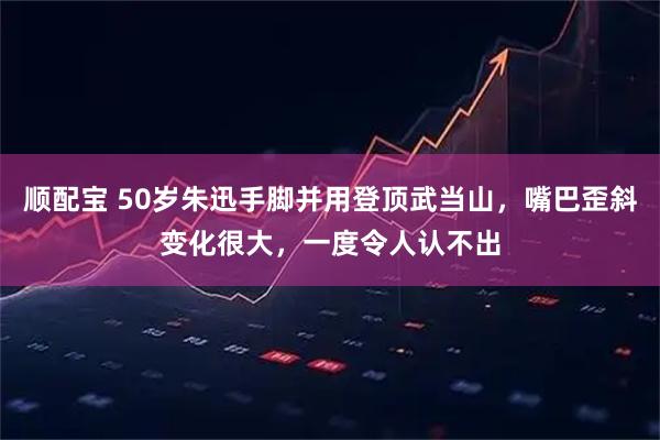 顺配宝 50岁朱迅手脚并用登顶武当山，嘴巴歪斜变化很大，一度令人认不出